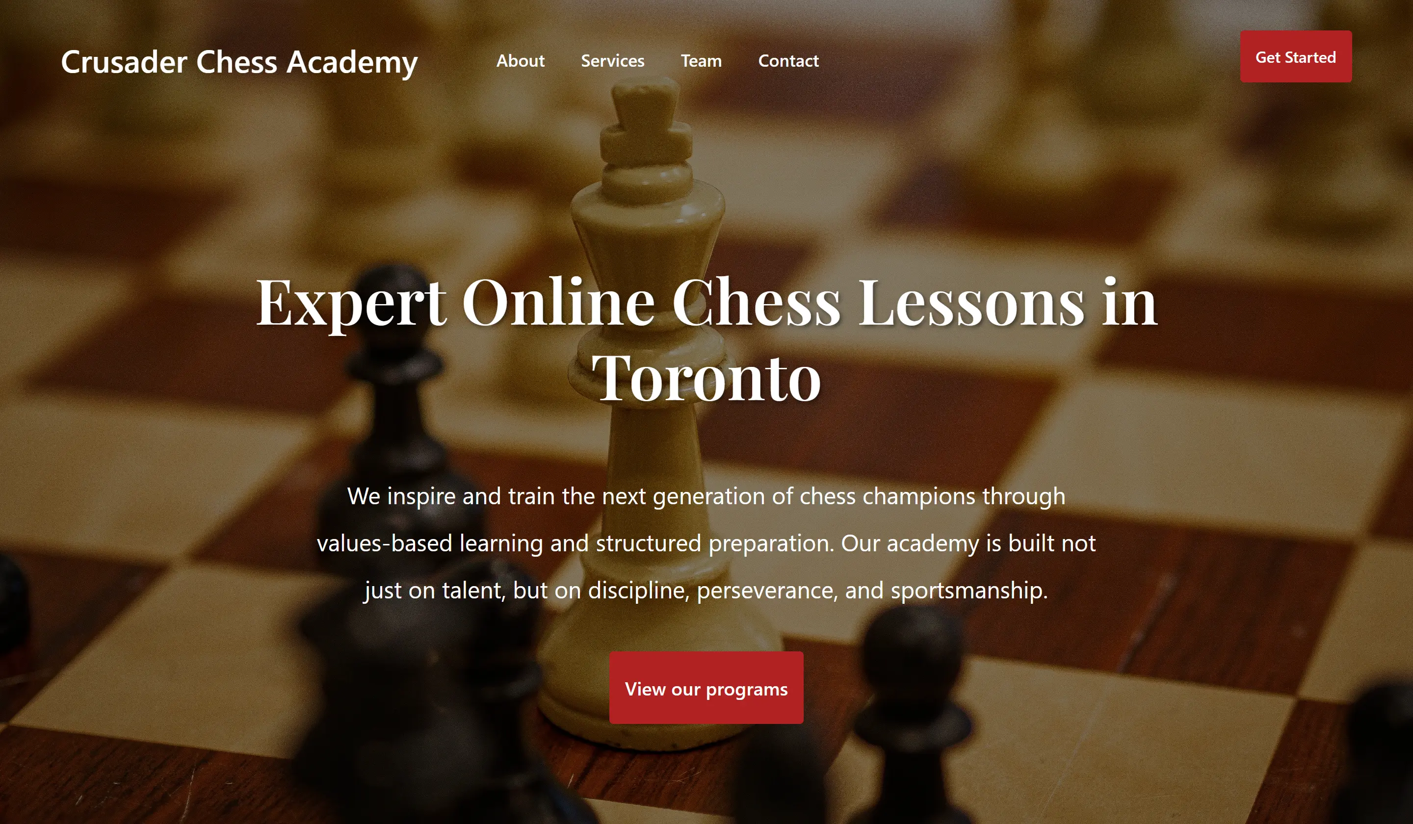 Chess Academy Hero Page