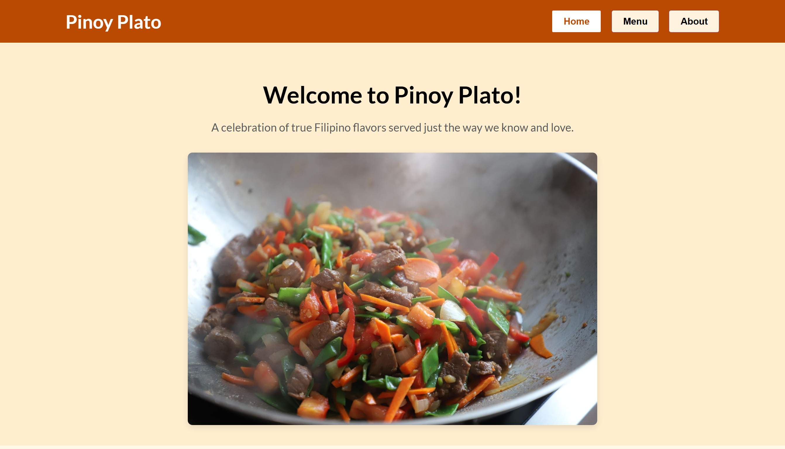 Restaurant Website Screenshot
