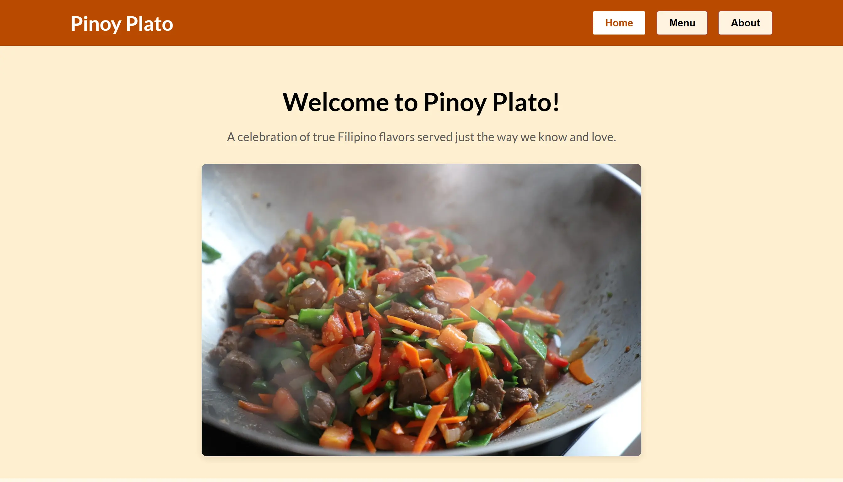 Restaurant Website Screenshot